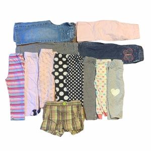 Baby Girl Pants 18 M- 12 pairs Shorts 18 M- 1 pair